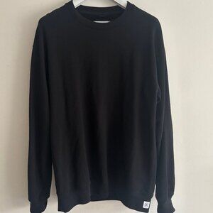 Reigning Champ Lightweight Terry Crewneck Sweatshirt Black - Large